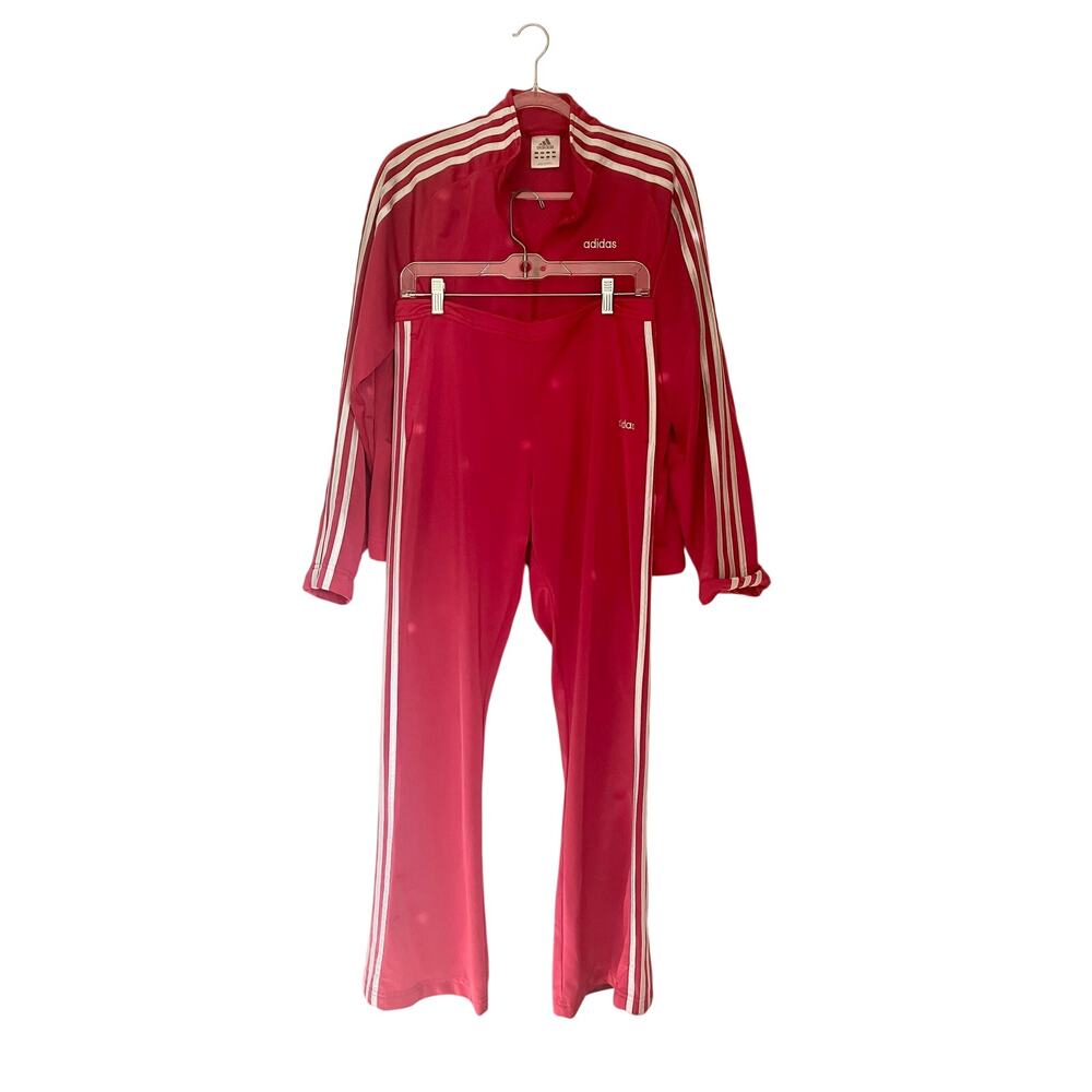 Adidas Classic Original Bright Pink Women's Track Jacket Pants Suit